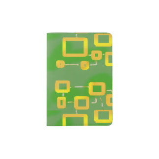Green Geometric Passport Holder