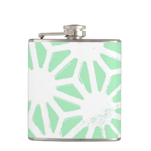 Green geometric pattern flask