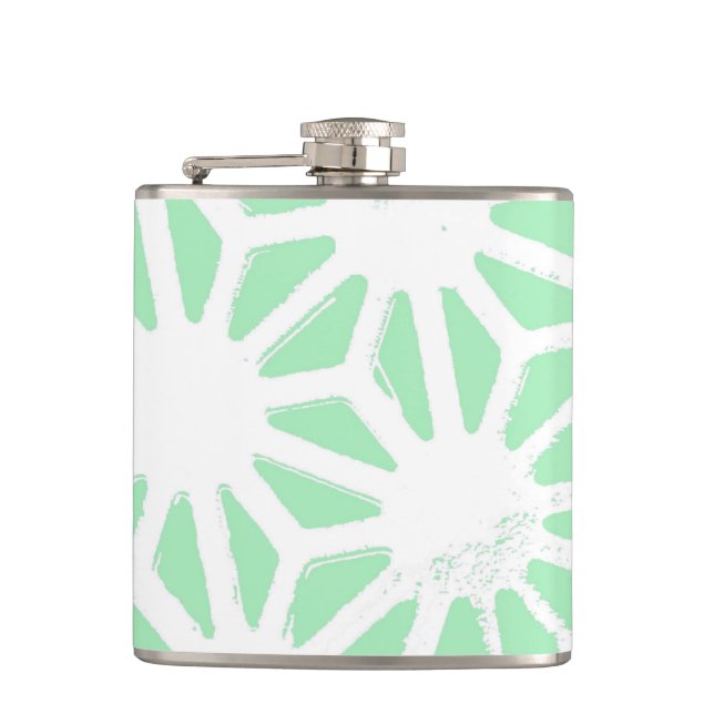 Green geometric pattern flask (Front)