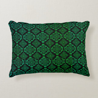 Green Geometric Pattern / Indian Print Accent Pillow