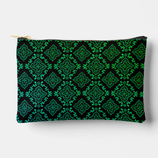 Green Geometric Pattern / Indian Print Accessory Pouch