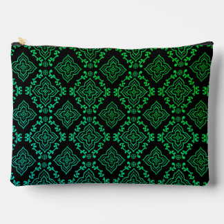 Green Geometric Pattern / Indian Print Accessory Pouch