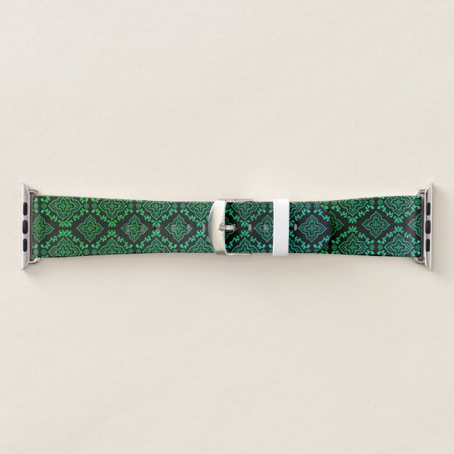 Green Geometric Pattern / Indian Print  Apple Watch Band (Band)