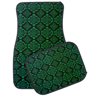 Green Geometric Pattern / Indian Print Car Floor Mat