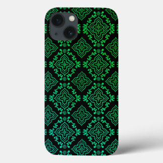 Green Geometric Pattern / Indian Print iPhone 13 Case