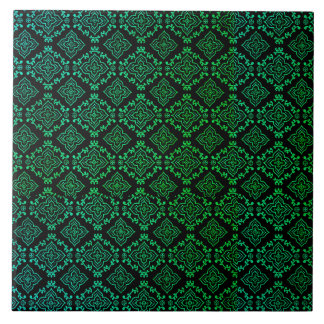 Green Geometric Pattern / Indian Print Ceramic Tile