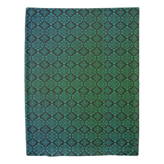 Green Geometric Pattern / Indian Print Duvet Cover