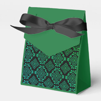 Green Geometric Pattern / Indian Print Favor Boxes