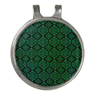 Green Geometric Pattern / Indian Print Golf Hat Clip