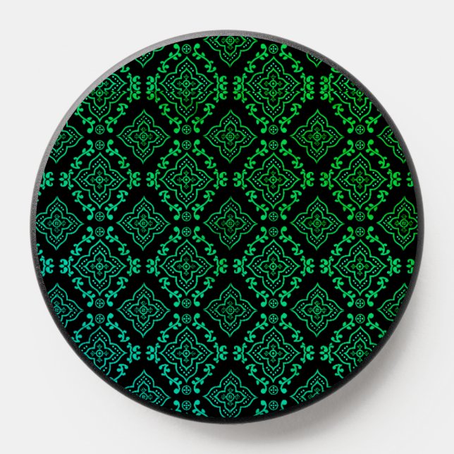 Green Geometric Pattern / Indian Print  PopSocket (Popsocket)