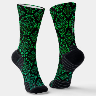 Green Geometric Pattern / Indian Print  Socks