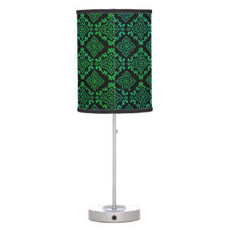Green Geometric Pattern / Indian Print Table Lamp