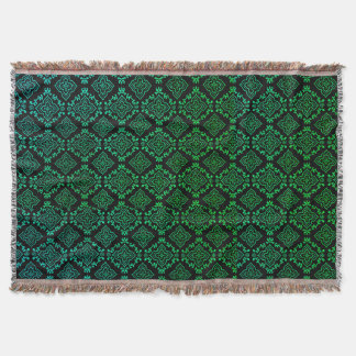 Green Geometric Pattern / Indian Print Throw Blanket
