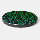 Green Geometric Pattern / Indian Print Wireless Charger (Front 2)