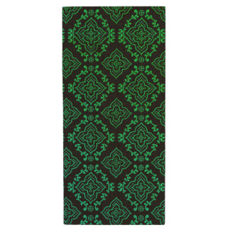 Green Geometric Pattern / Indian Print Wood Flash Drive