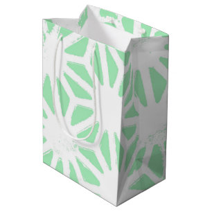 Green geometric pattern medium gift bag