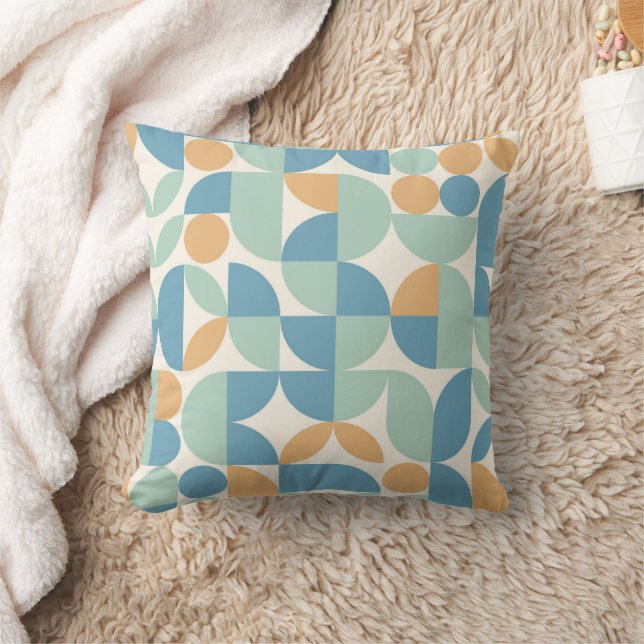 Green Geometric pattern mosaic  Throw Pillow (Blanket)