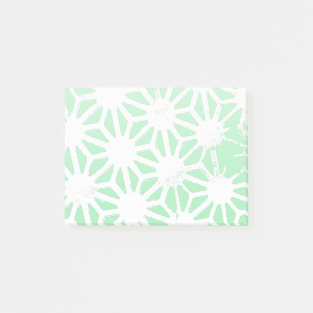 Green geometric pattern post-it notes (Front)
