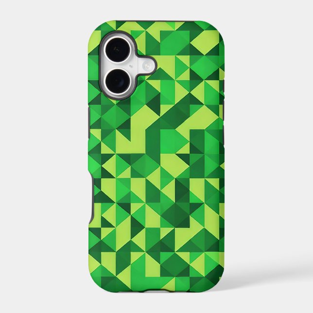 Green Geometric Pattern St Patrick's Day Iphone Case (Back)