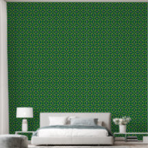 Green geometric pattern wallpaper