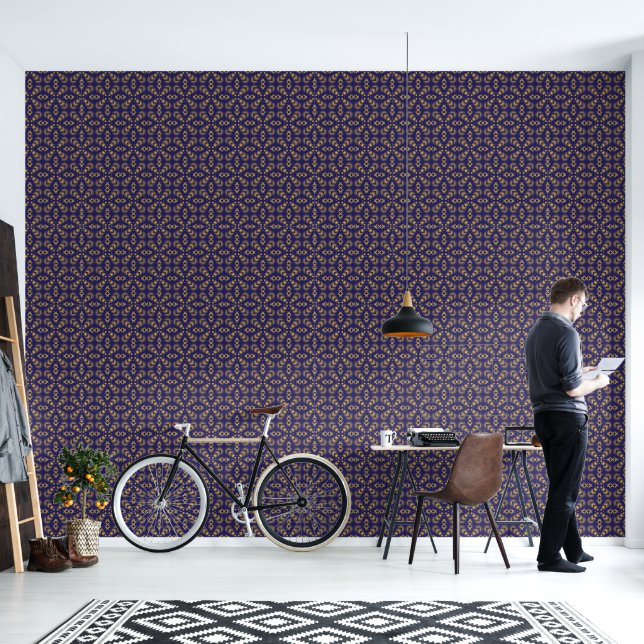 Green geometric pattern wallpaper wallpaper  (Living Room)