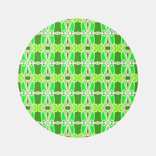 green geometric rug