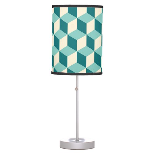 Green Geometric Seamless Cube Background Table Lamp