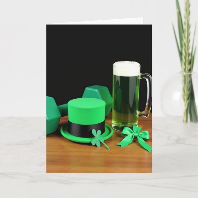 Green Geometric St Patricks Card (Front)