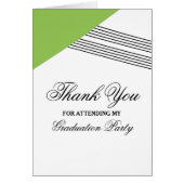 Green Geometric Stripe Graduation Thank You Card (Front)