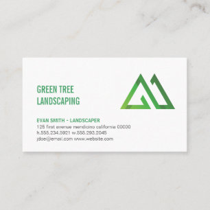 Green Geometric Stylized Natural Logo Business Card