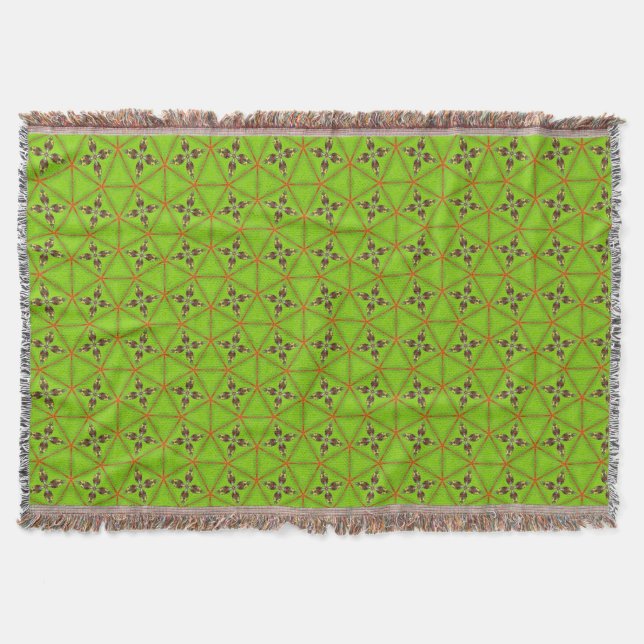 Green Geometric Throw Blanket (Front)