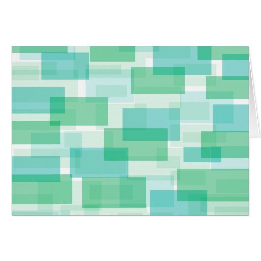 Green geometrical squares pattern cards (Front Horizontal)