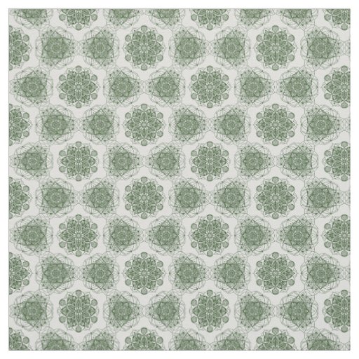 Green Geometry Mandala  Fabric