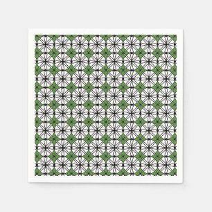 Green Geometry Pattern Napkins