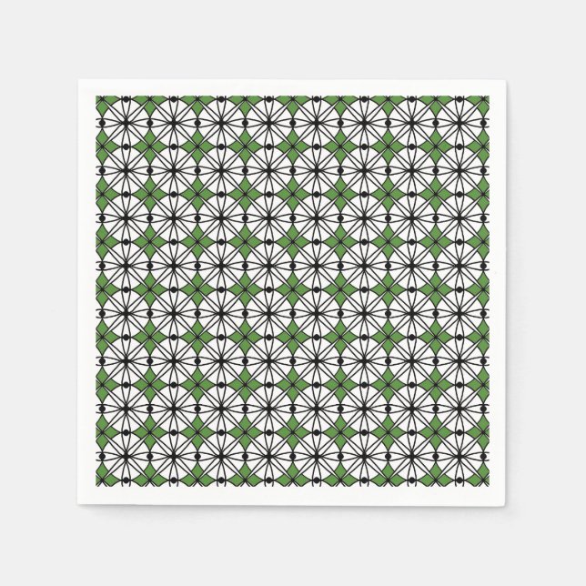 Green Geometry Pattern Napkins (Front)