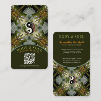 Green Geometry Plant Medicine Yin Yang Holistic Calling Card
