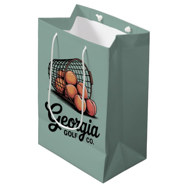 Green Georgia Golf Co Range Bucket  Medium Gift Bag (Front Angled)