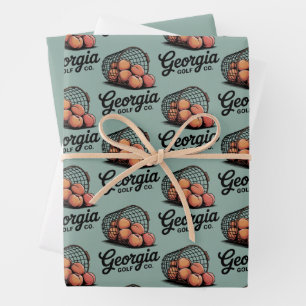 Green Georgia Golf Co Range Bucket Wrapping Paper Sheets