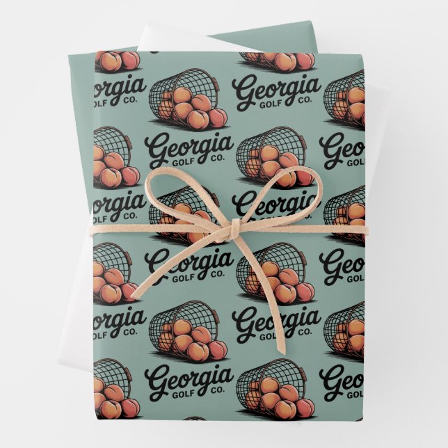 Green Georgia Golf Co Range Bucket  Wrapping Paper Sheets (In situ)