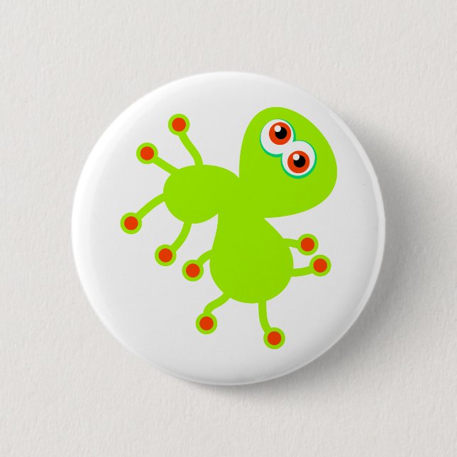 Green Germ Pinback Button (Front)