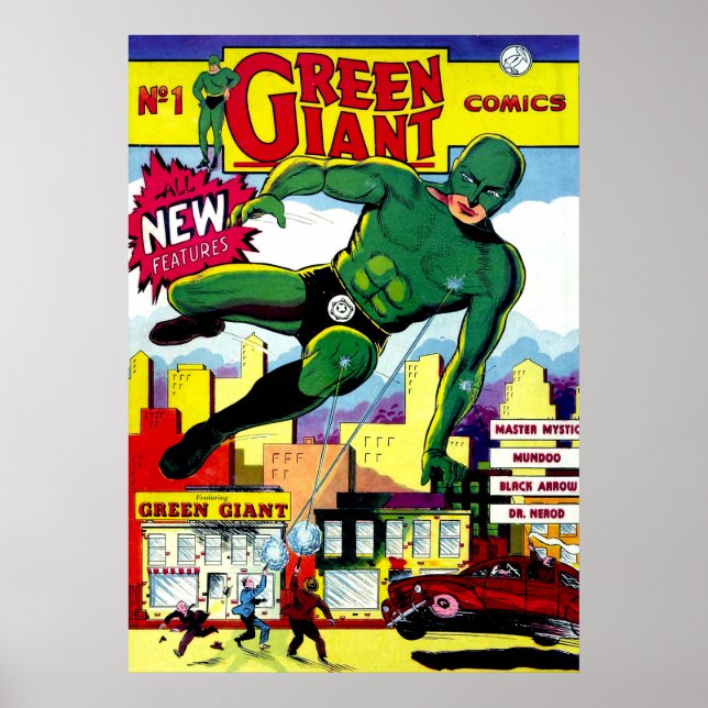 Green Giant vintage comics Poster (Front)