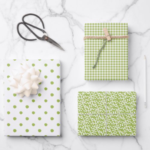 Green Gift Wrap Trio