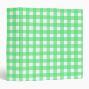 Green gingham 3 ring binder