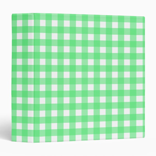 Green gingham 3 ring binder (Front/Spine)