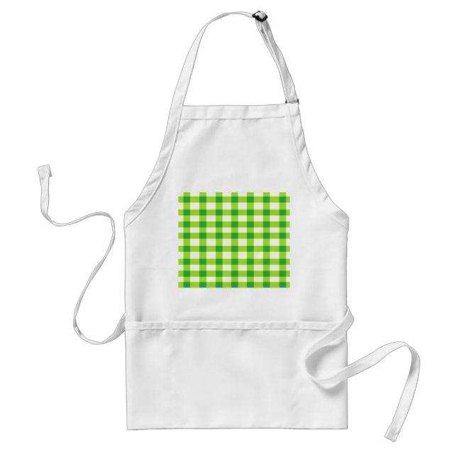 Green Gingham Adult Apron (Front)