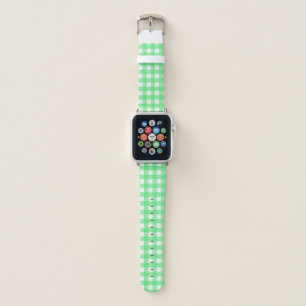 Green gingham apple watch band