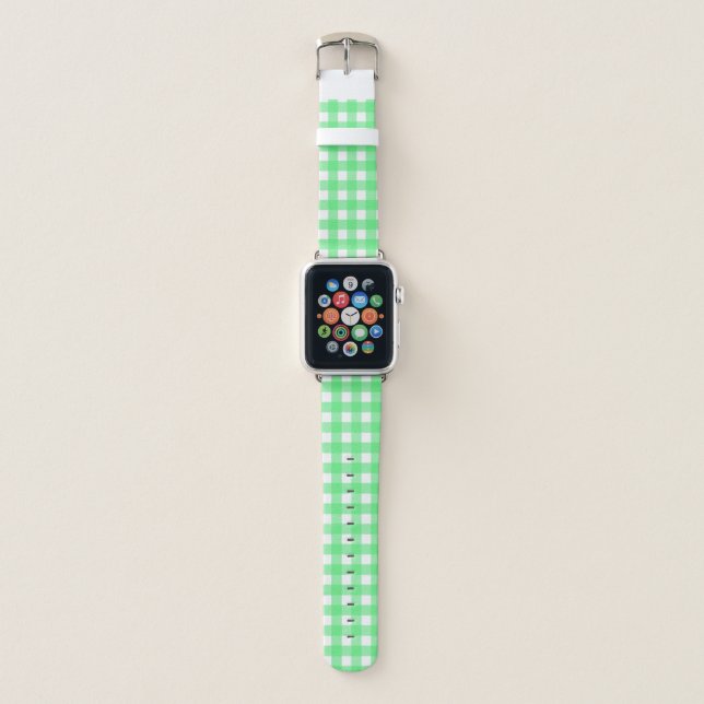 Green gingham apple watch band (Front)