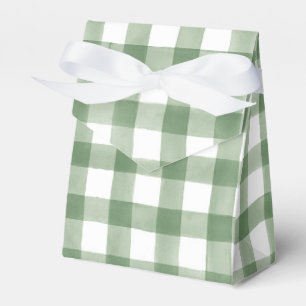 Green Gingham Baby Shower  Favor Boxes