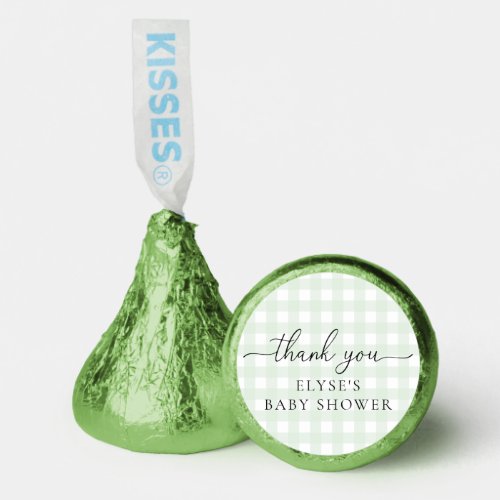 Green Gingham Baby Shower Hersheys Candy Favors