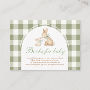 Green Gingham Bunny Spring Easter Baby Shower Enclosure Card